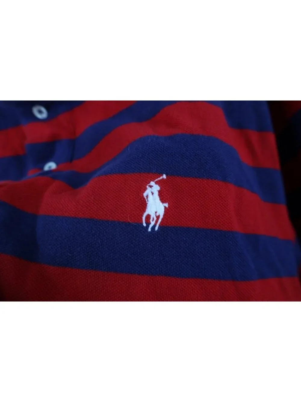 Vintage 90s Ralph Lauren Mens 2XL Distressed Striped Color Block Golf Polo Shirt